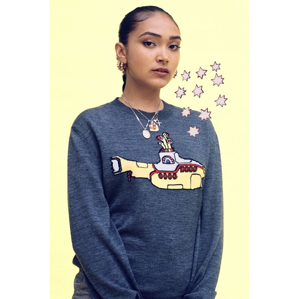 Stella McCartney x The Beatles Yellow Submarine Grey Virgin Wool Sweater 36